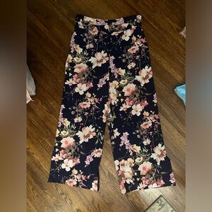 Wide leg floral pants